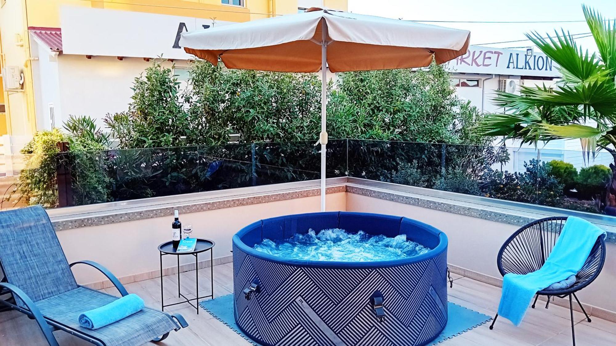 Luxury Villa Eva-Mari With Jacuzzi, 50M From The Beach Сталос Экстерьер фото